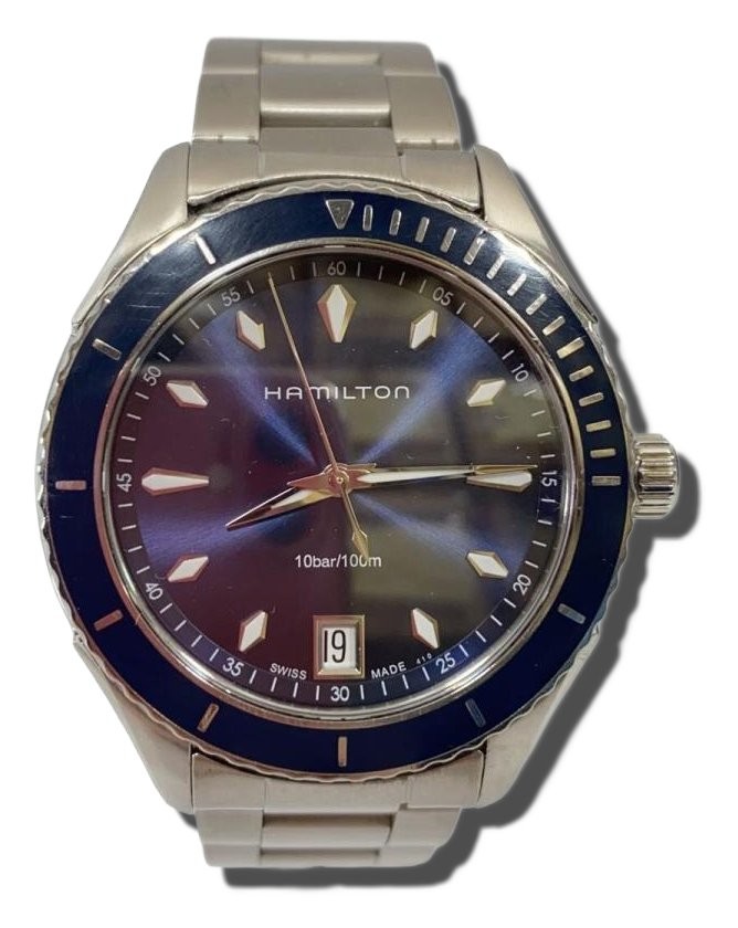 HAMILTON Watch Titanium Blue Silver H374510 Authentic Men H:1.97” W:1.57” 4381