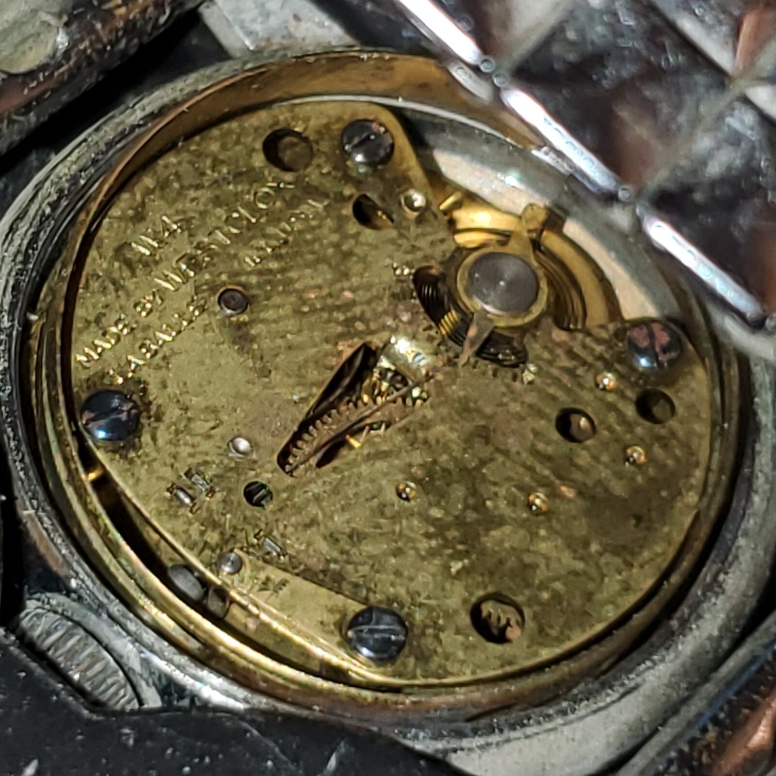 Vintage Westclox Mens Watch Waterproof No Crystal Not Working Parts Repair