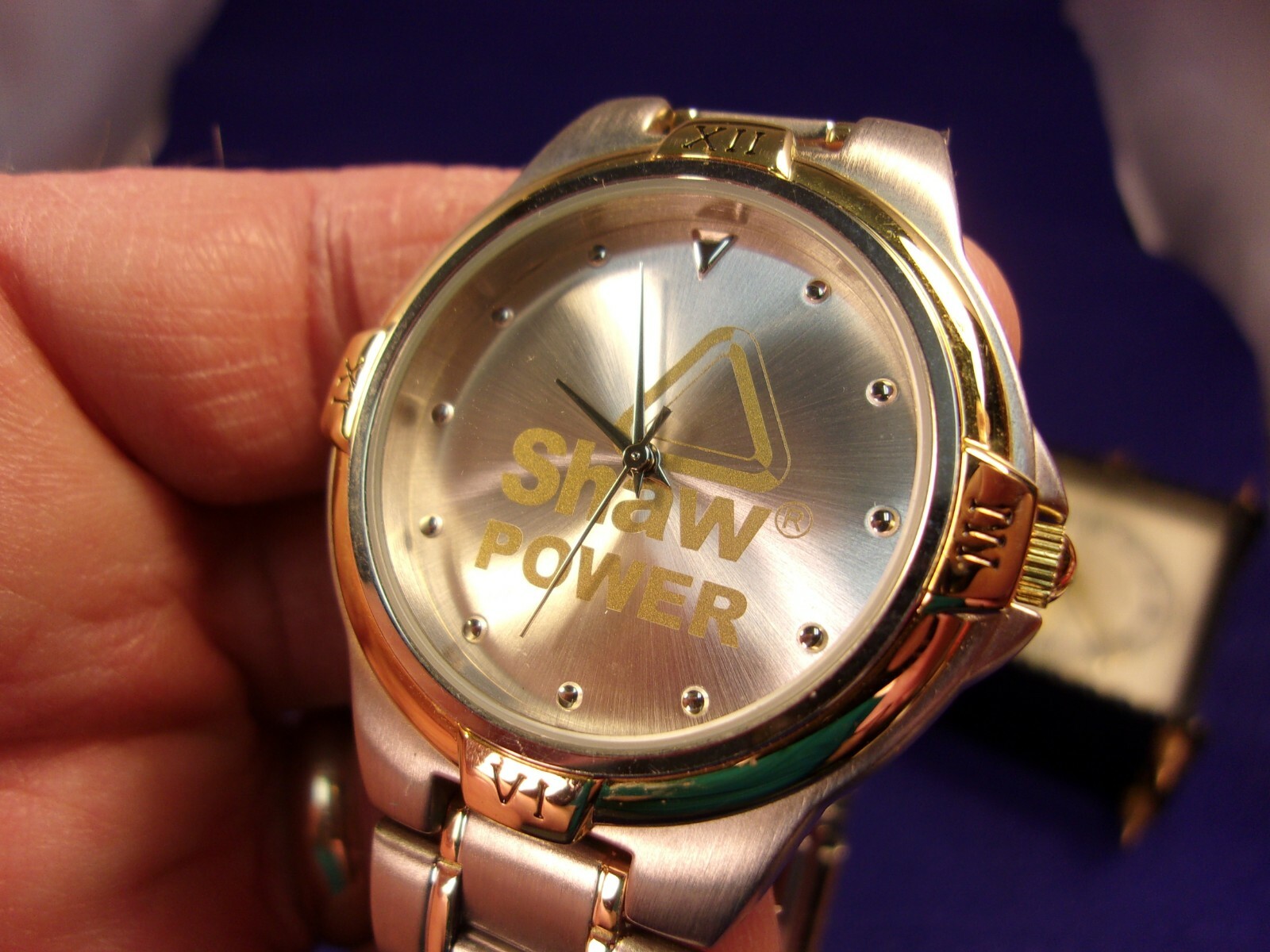 NEAR MINT CONDITION MENS COMPANY WRISTWATCH – “SHAW POWER”, STILL WITH PLASTIC