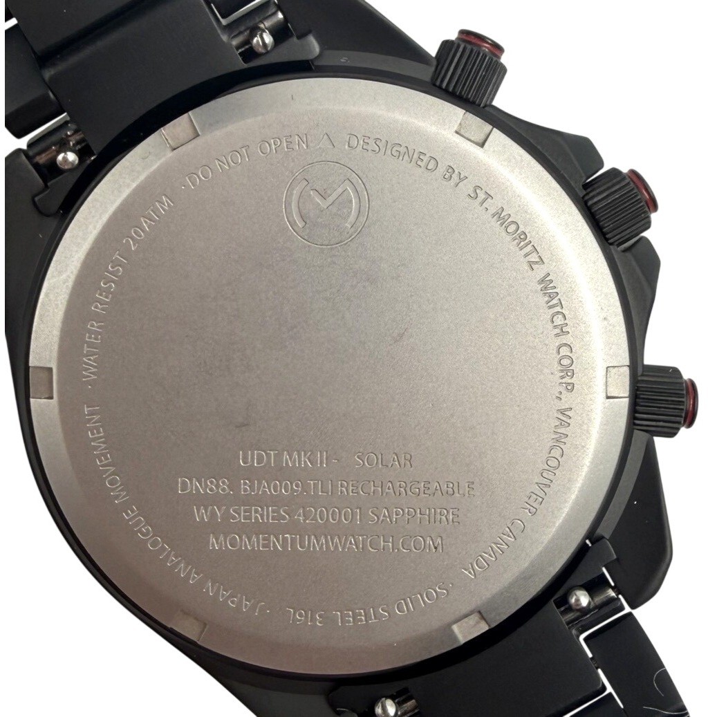Momentum First Production UDT Eclipse Solar Ana-Digi Watch Black-Ion – Bracelet