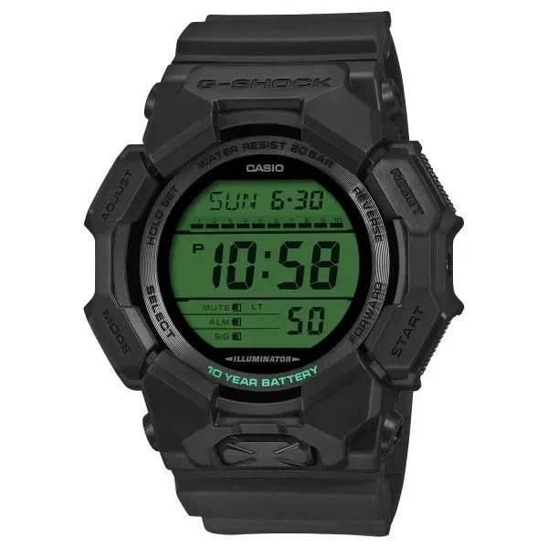 G-Shock GD010BEG-1 Bold Electric Green Digital 10-Year Battery Black Resin