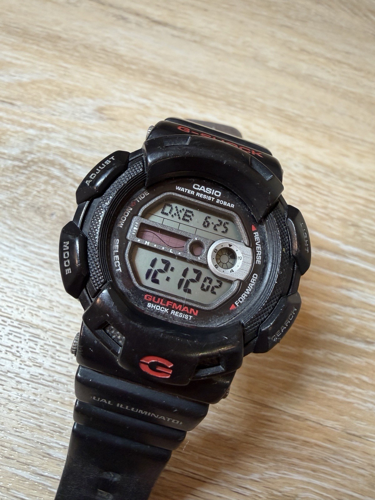 Casio G-Shock Gulfman Tough Digital Watch Titanium Back G 9100 [3088]