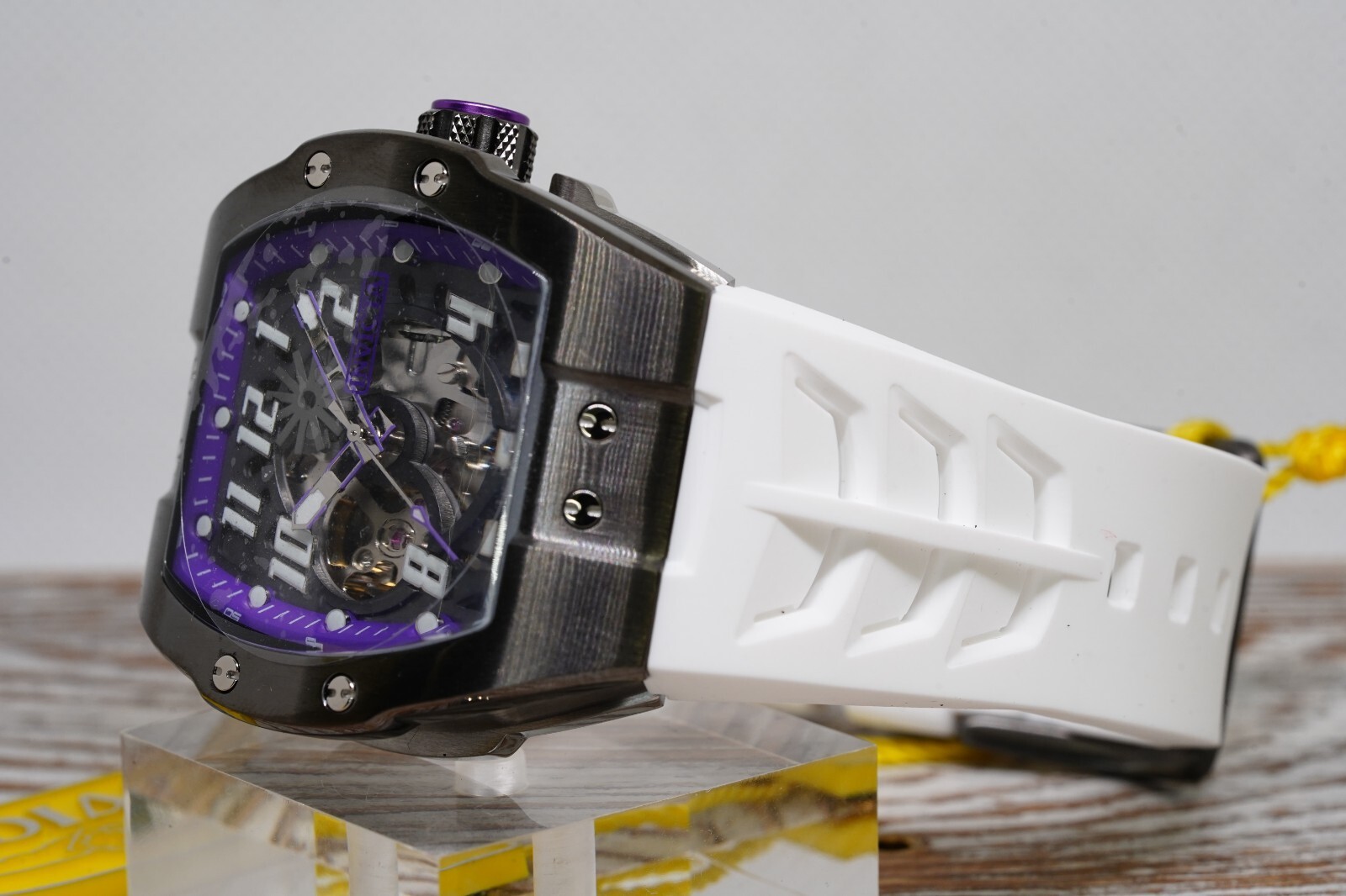 INVICTA 44895 DIABLO AUTOMATIC PURPLE & WHITE SKELETON DIAL MENS WRIST WATCH