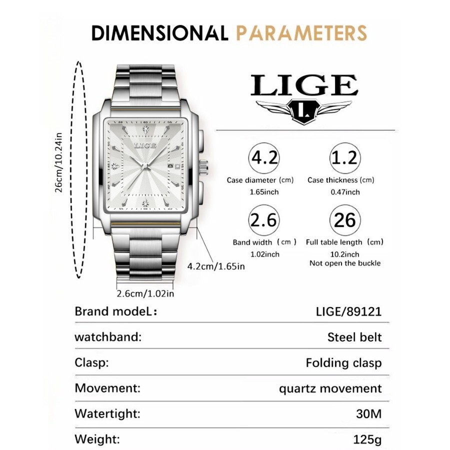 Luxury Men Watch Waterproof Stainless Steel Quartz Luminous Business Wristwatch