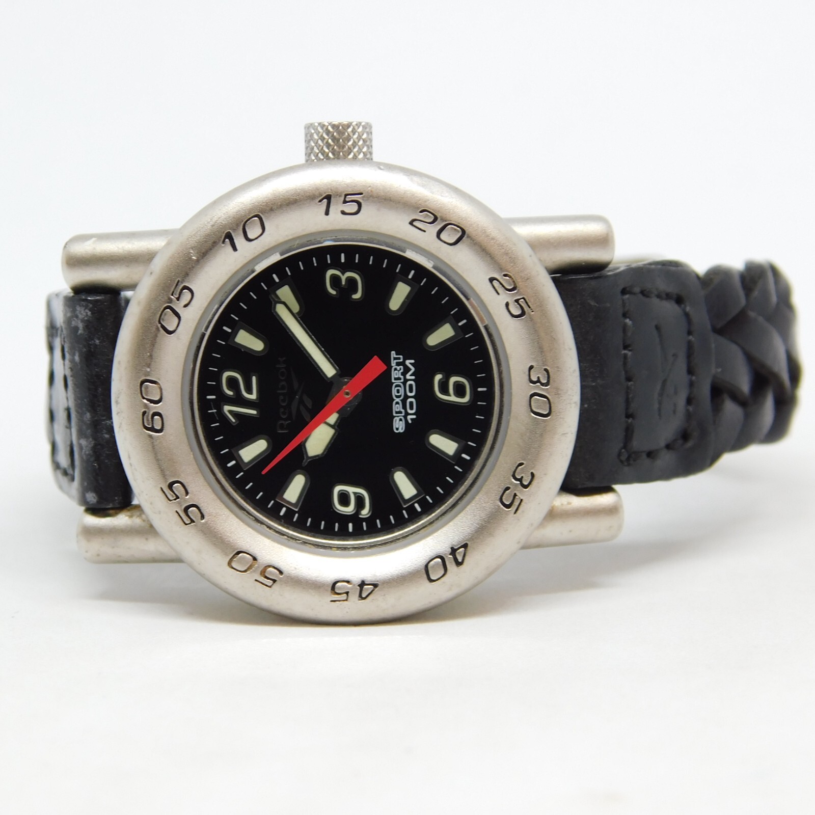 Reebok Genuine Leather Braided Band Quartz Analog Women’s Watch New Battery