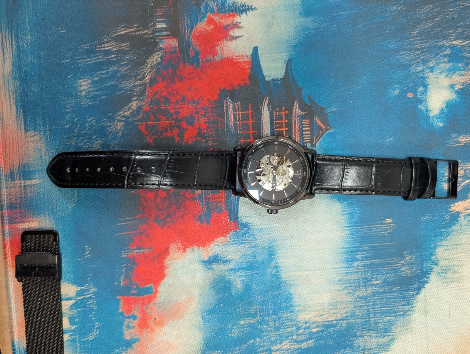 Timecraft Exhibition One Automatic Watch Faux Leather Band Beautiful Piece Works