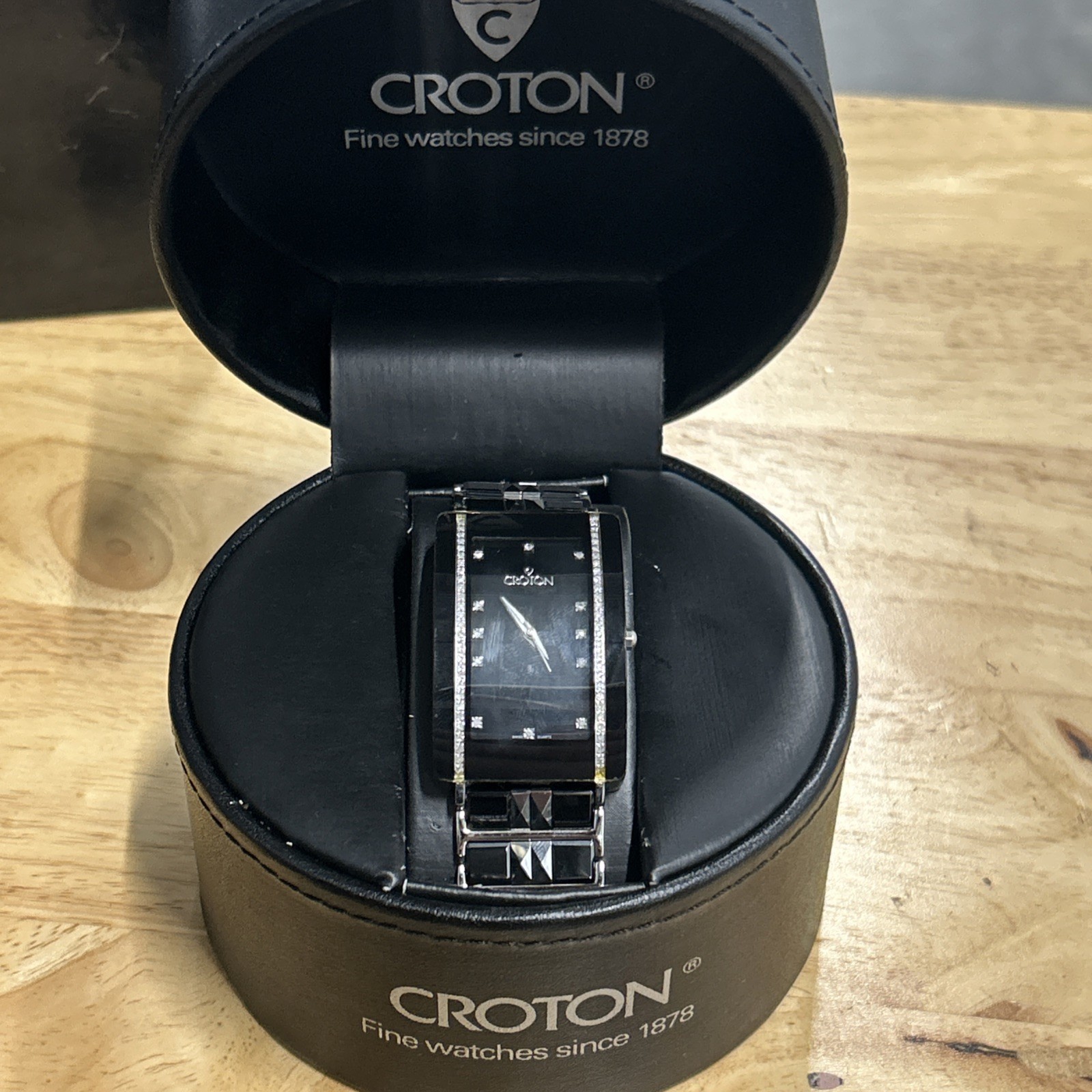 Croton Mens Watch Ceramic Tungsten Case & Watch