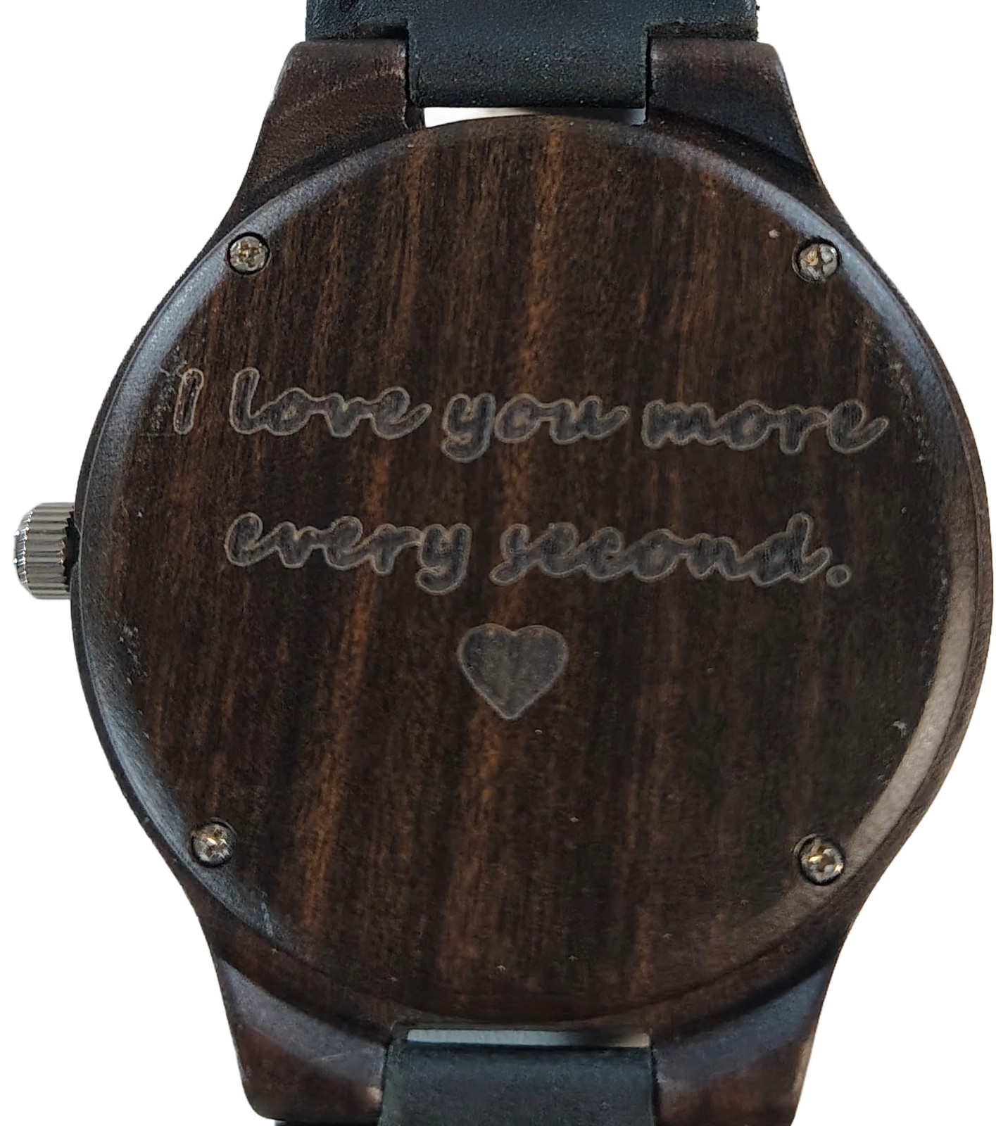 Unisex Working Wooden Style Watch With Special Back Engraving