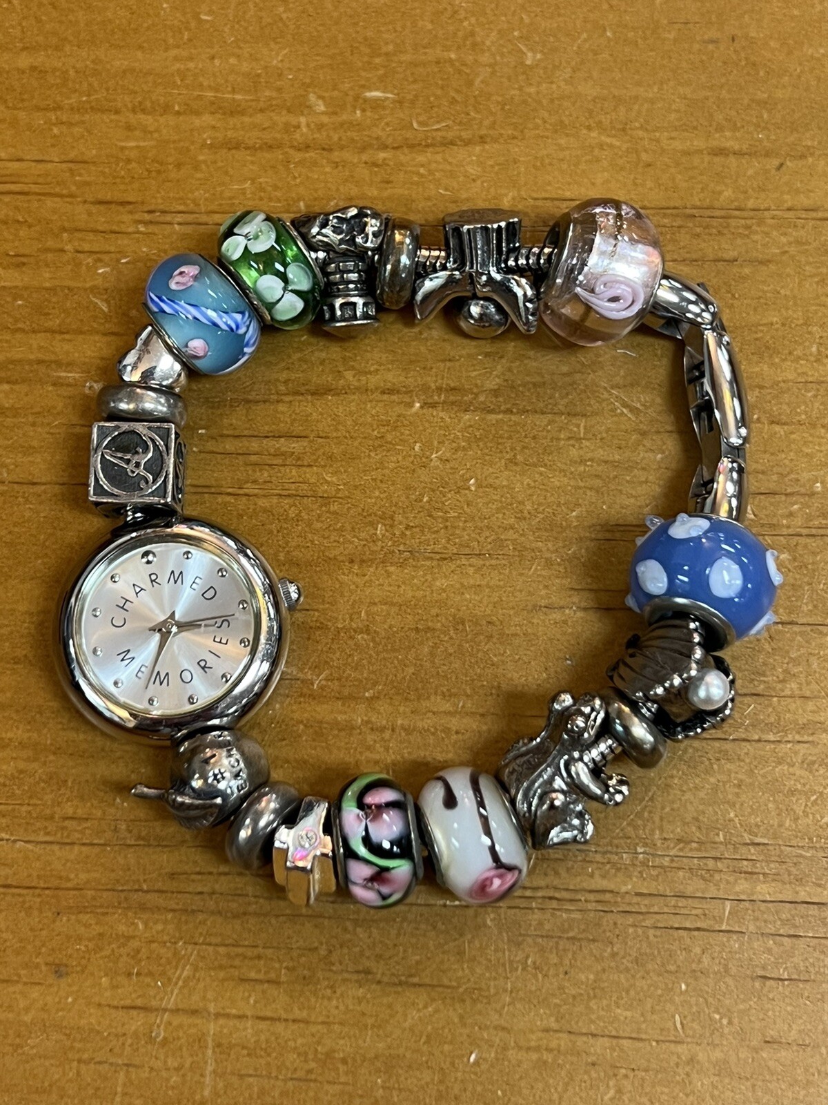 Charmed Memories Wristwatch Beaded Sterling Silver Beads Multicolor Watch