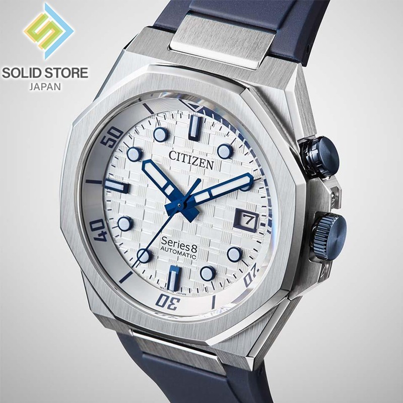 CITIZEN Series 8 NB6060-07A Mechanical Automatic White Dial Navy Rubber Band