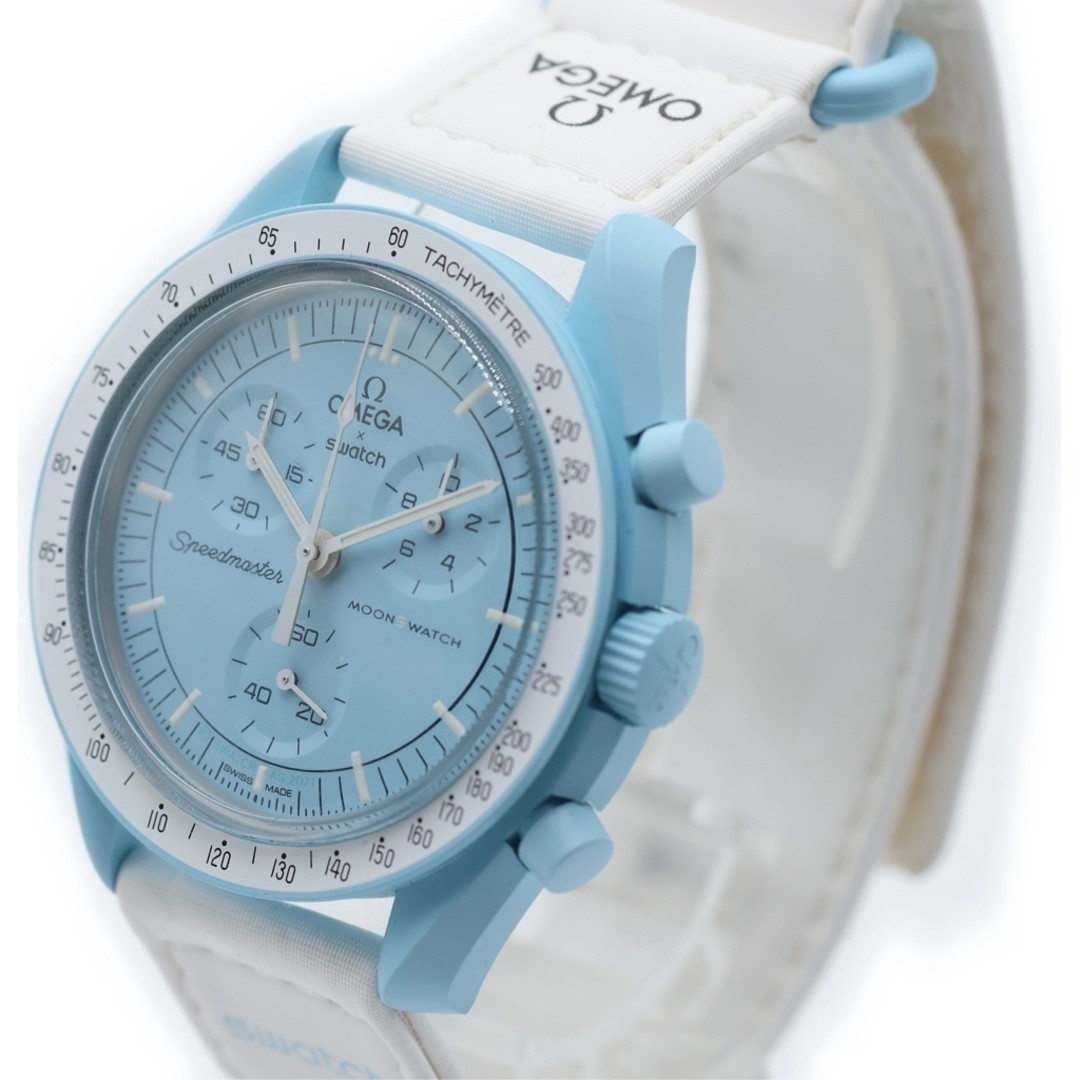 OMEGA x SWATCH Moon Mission to Zauranus Watch Blue White SO33L100 Used b4d55bfa1