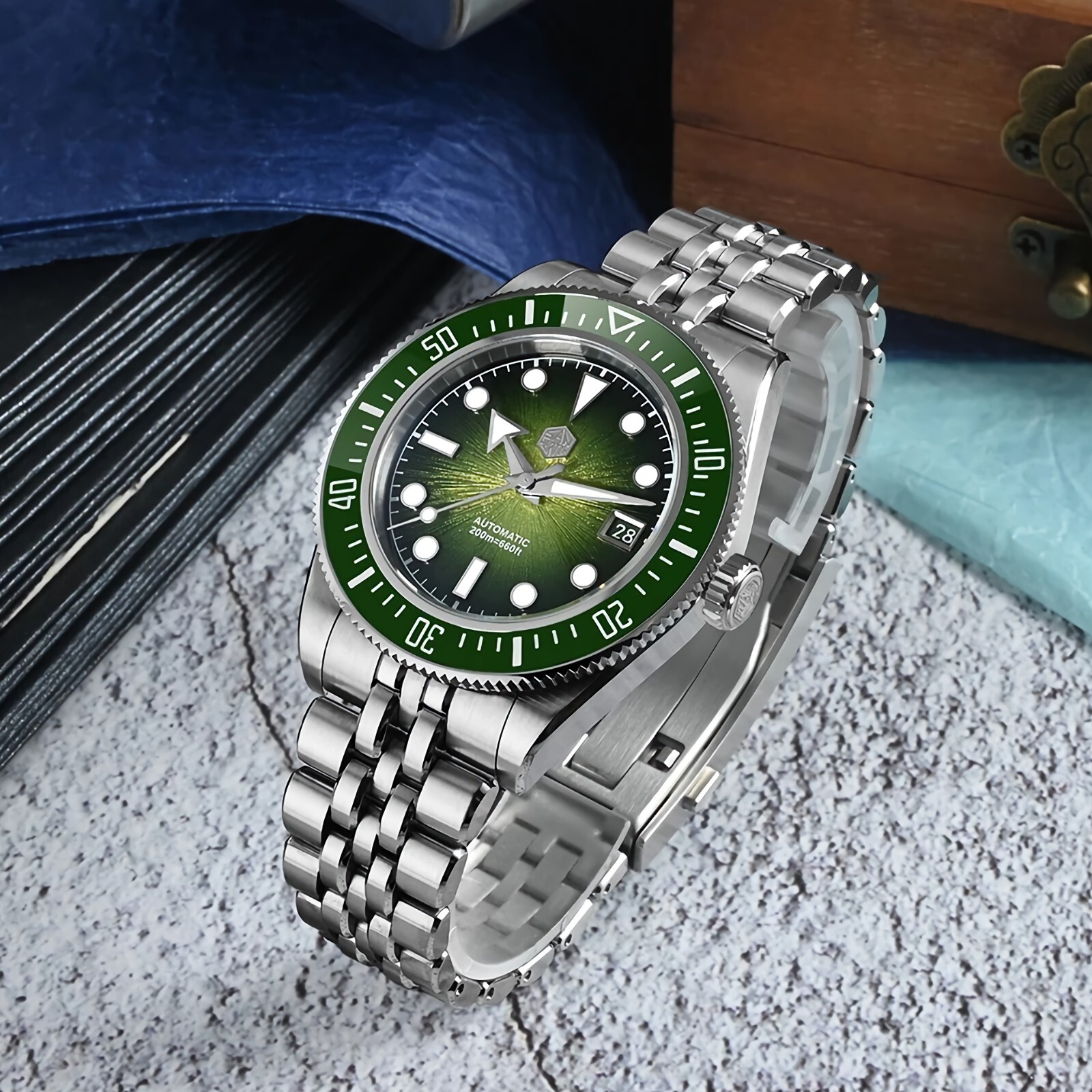SAN MARTIN SN0148-G Miyota 9015 Automatic Gradient Dial 40mm 20ATM Diver’s Watch