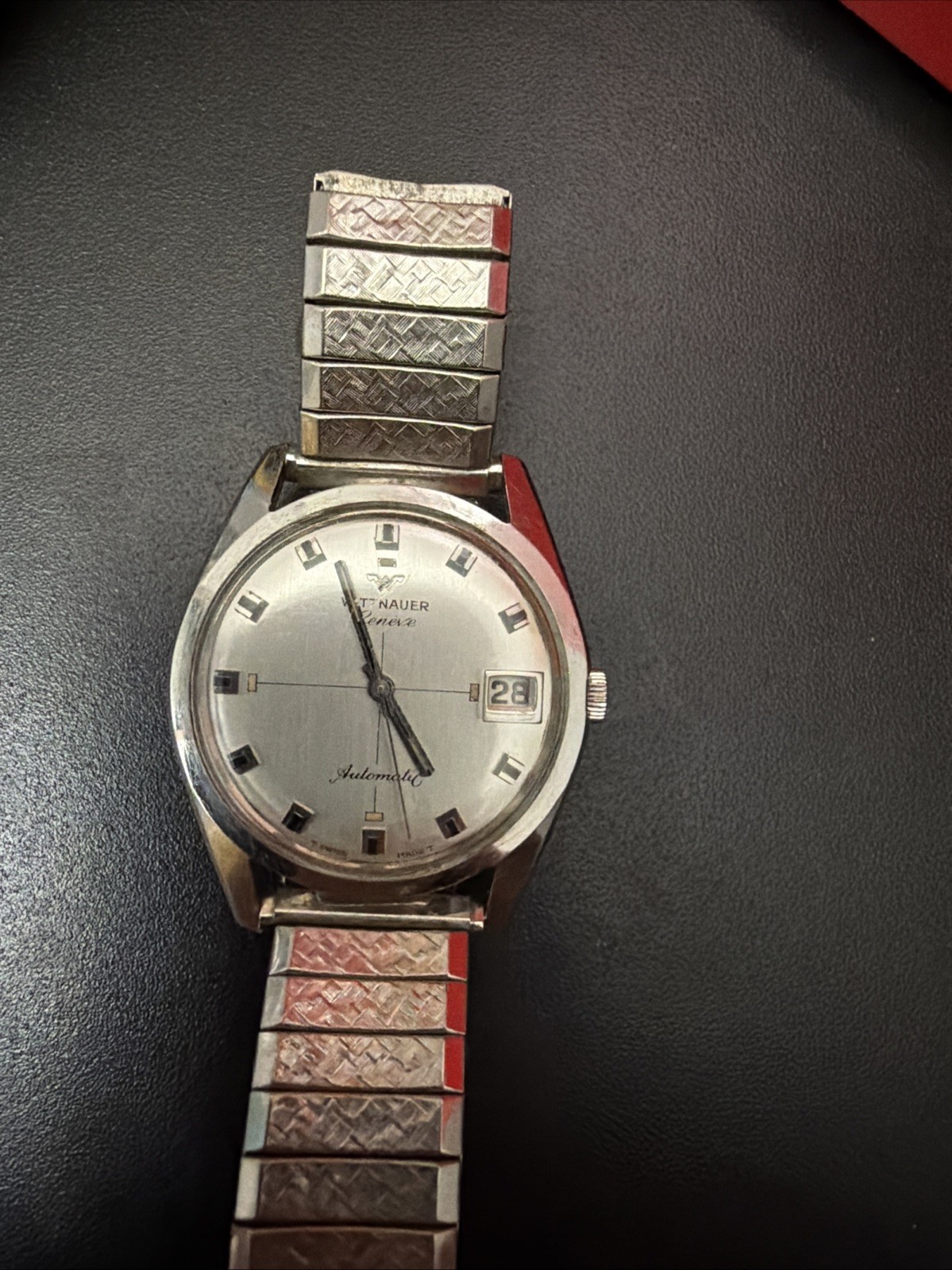 Vintage WITTNAUER Geneve men’s automatic watch Date swiss 1960s Rare Nice Watch