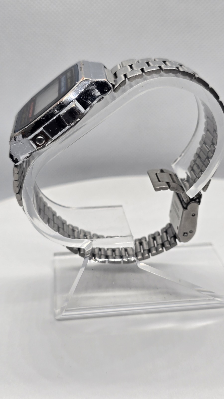 Casio 3298 A168 Illuminator Watch Mens 35mm Silver Tone Digital Alarm Chrono