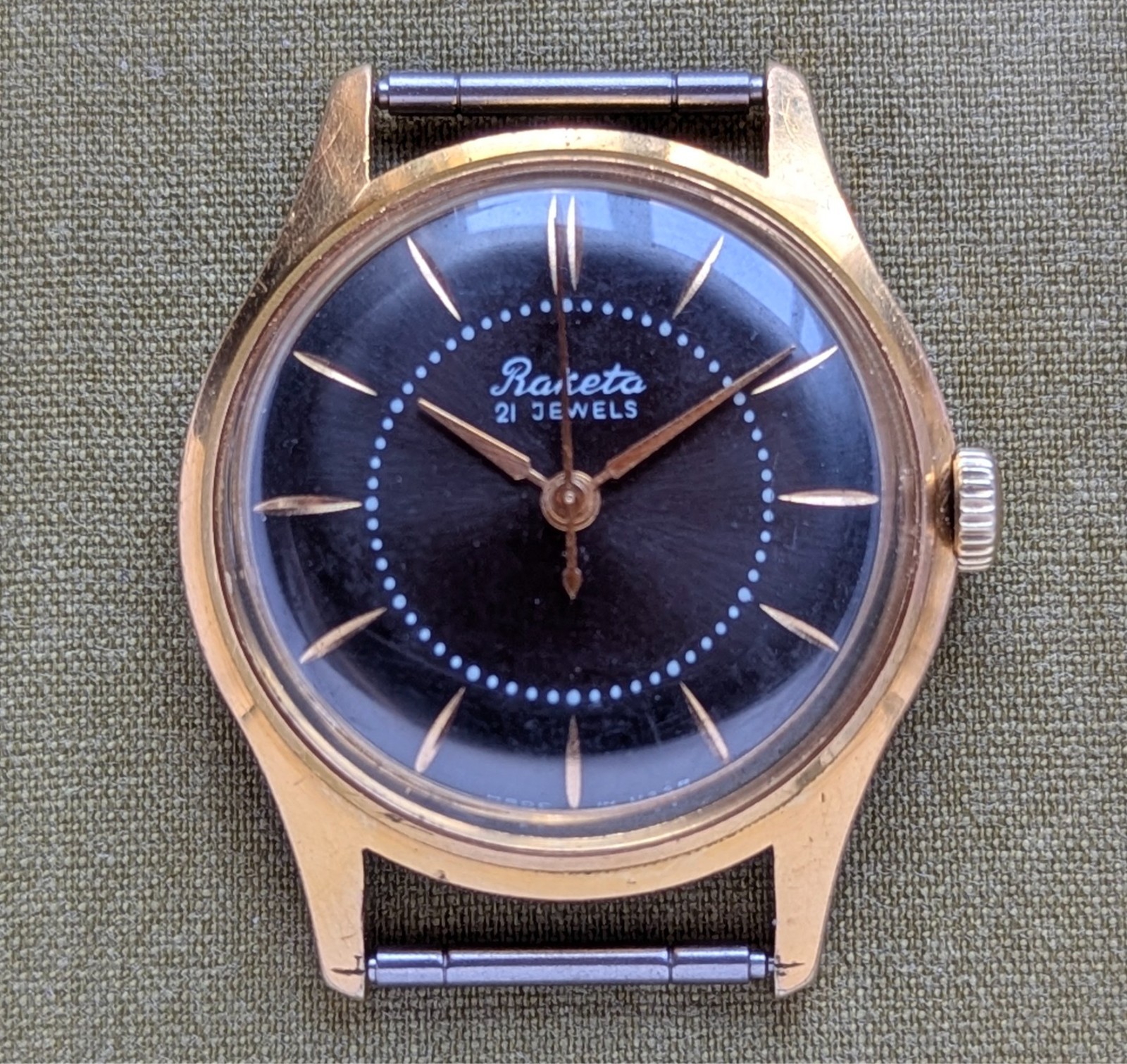 soviet vintage gold-plated Raketa baltika