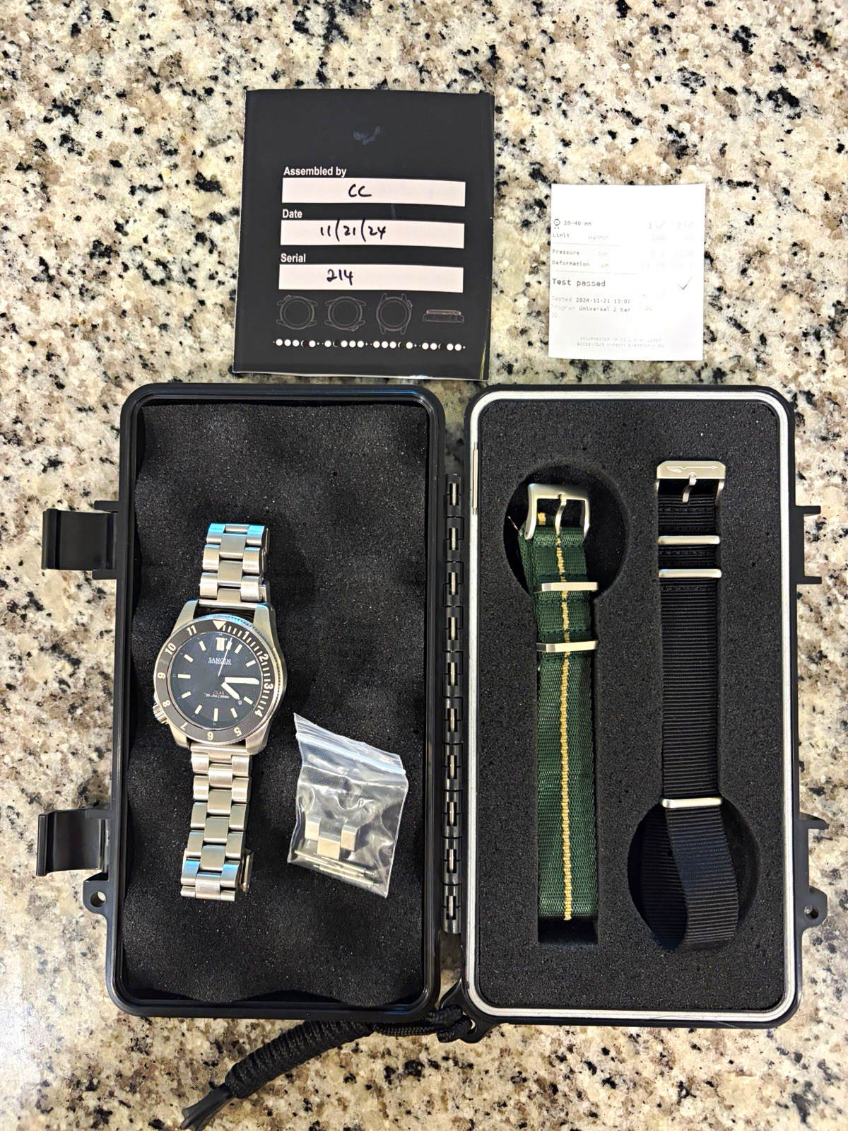 Sangin Instruments Atlas V2 Automatic Diver Black Dial Steel Bracelet 300m