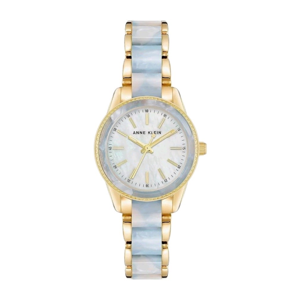 Anne Klein Women’s Watch AK3212LGBG Gold Tone Blue Mother-of-pearl 30MM 7″ Band