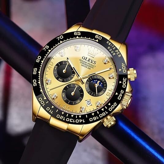 Waterproof Quartz OLEVS Watch Luxury Business Luminous Men’s Date Strap