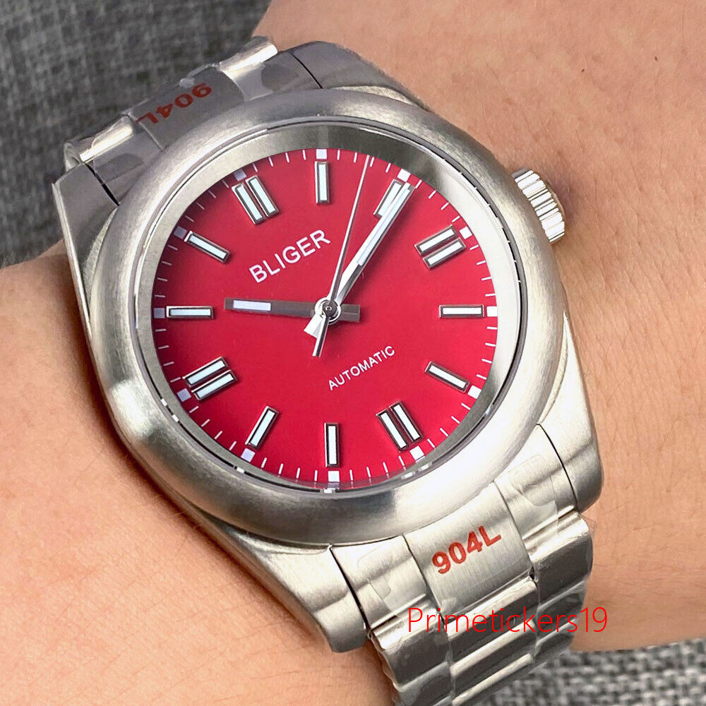 BLIGER 36mm/39mm Red Blue Green NH35A PT5000 Automatic Men Watch Brushed Bezel