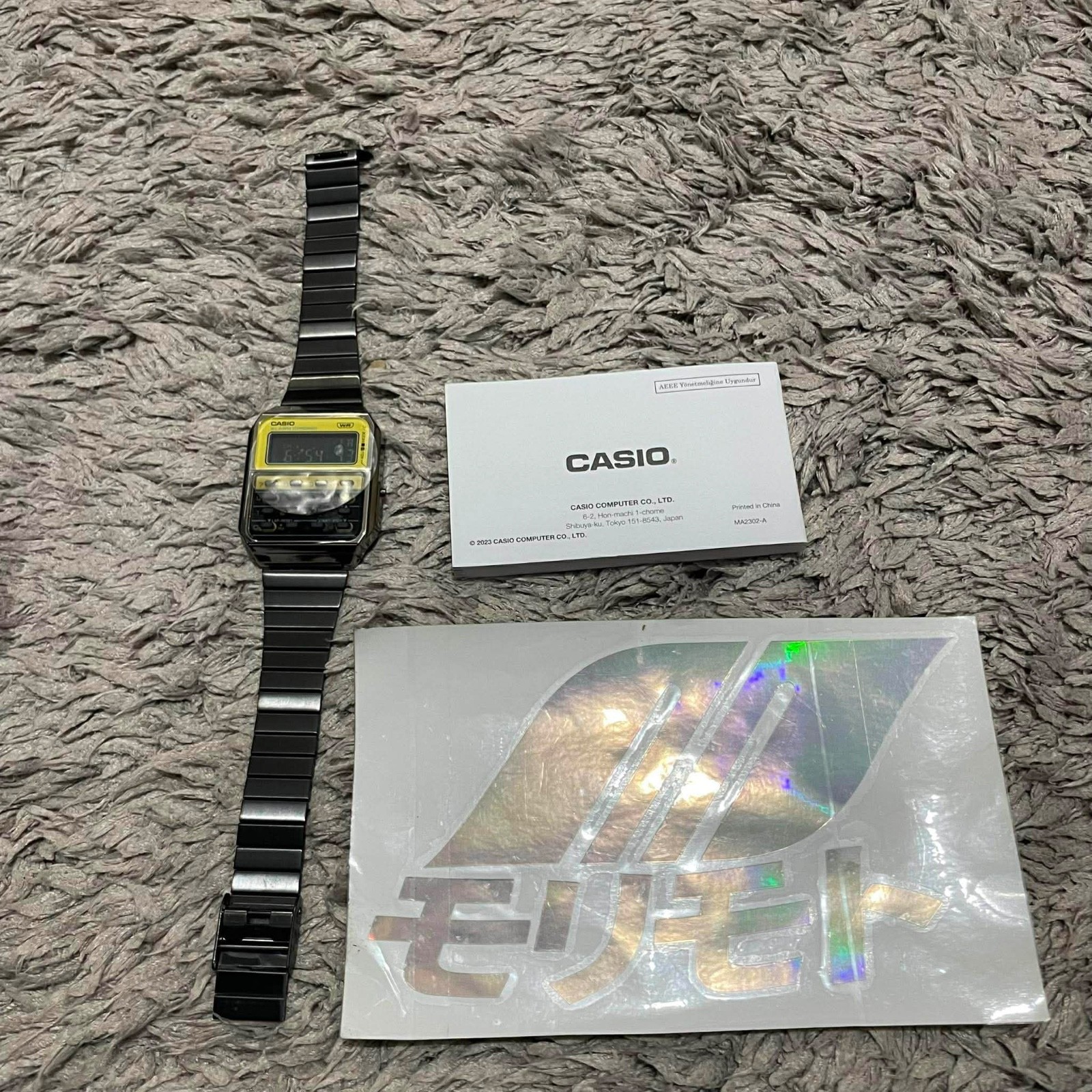 CASIO VINTAGE CA-500WEGG-9B Calculator Watch Yellow