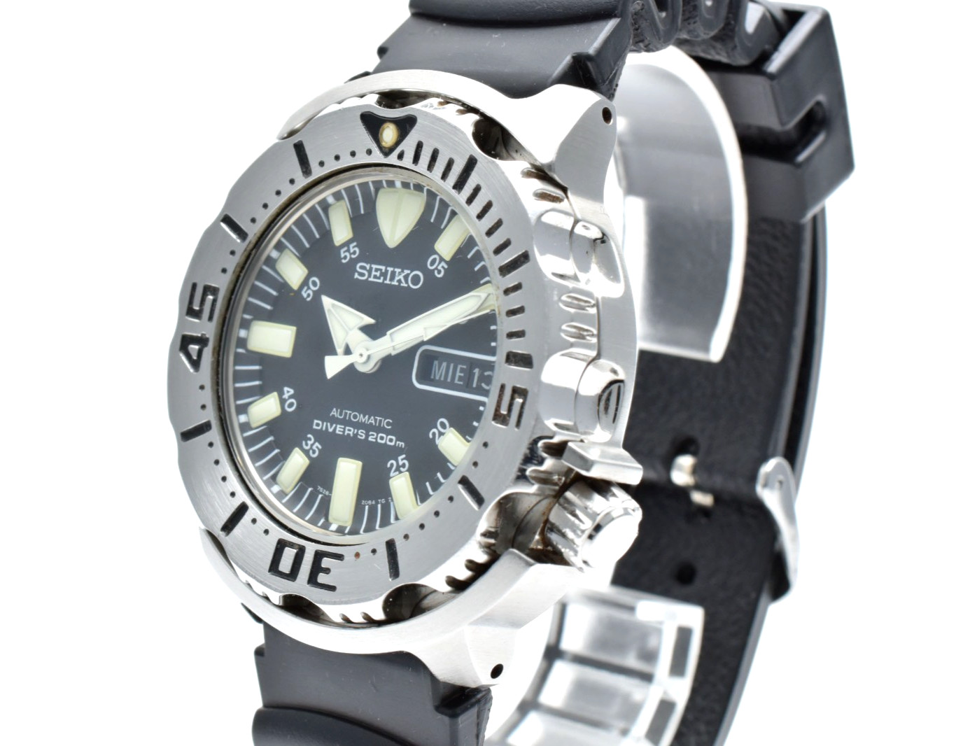 【NEAR MINT/BOX】SEIKO 7S26-0350 Black Monster Automatic Men’s Watch 42mm JAPAN