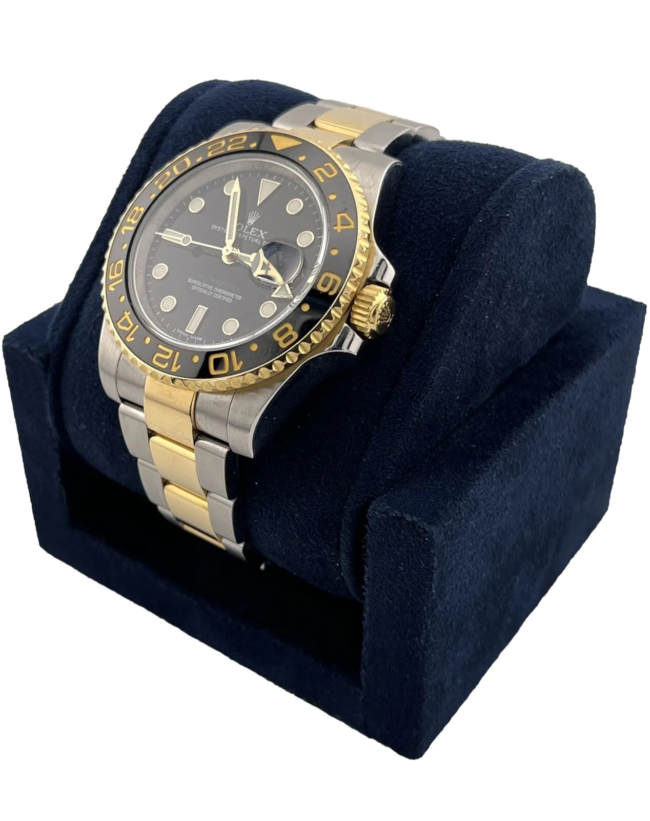 Rolex GMT-Master II 116713 Black Ceramic Two-Tone 18K Yellow Gold Stainless 40mm