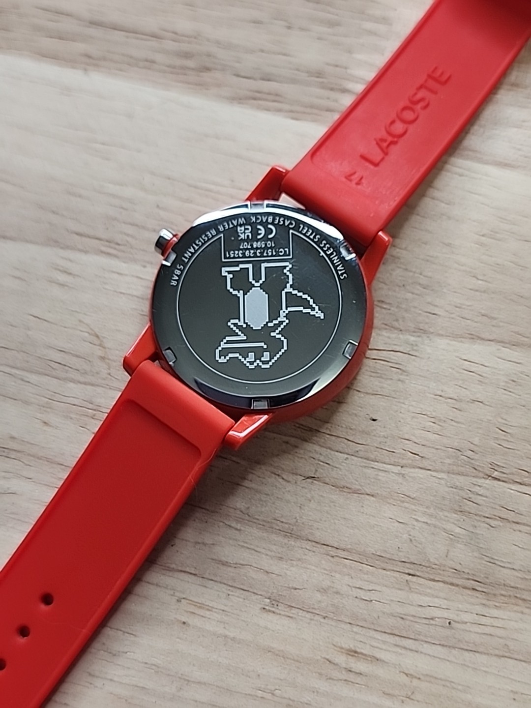 Lacoste Women’s 12.12 Chinese New Year Red Silicone Strap Watch 36mm Tan Logo