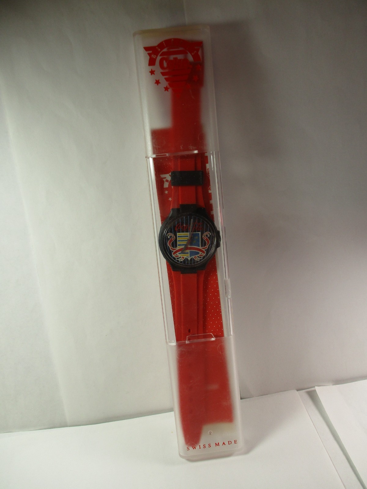 Vintage 1987 Coca-Cola Shield Coke Swiss Made Watch Rare in Original Box