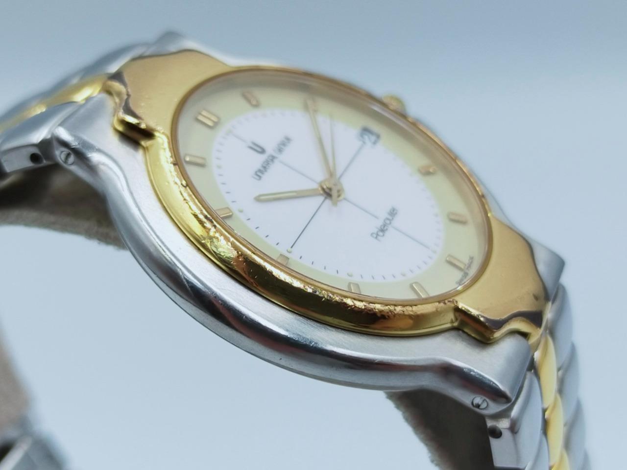 Authentic Universal Geneve Polerouter Gold-Plated Quartz 33mm Watch