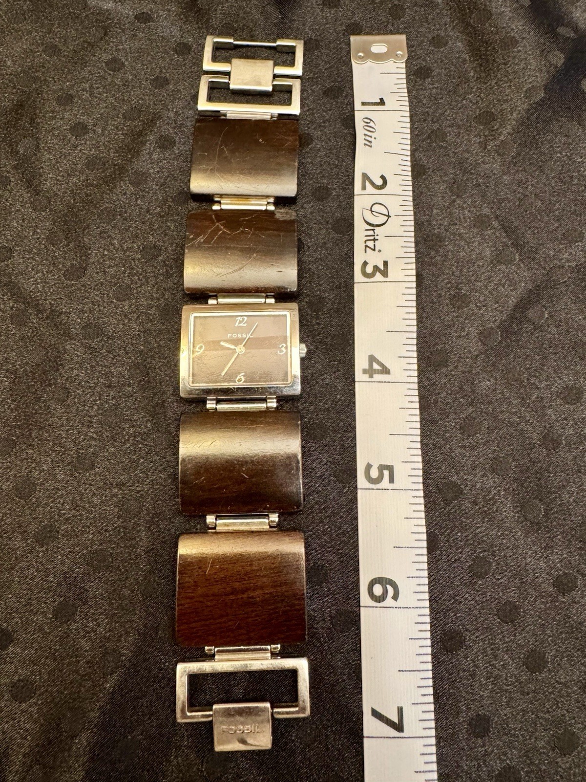 Fossil F2 Women’s 28mm Rectangle Brown Dial Stainless Bracelet Quartz 50m
