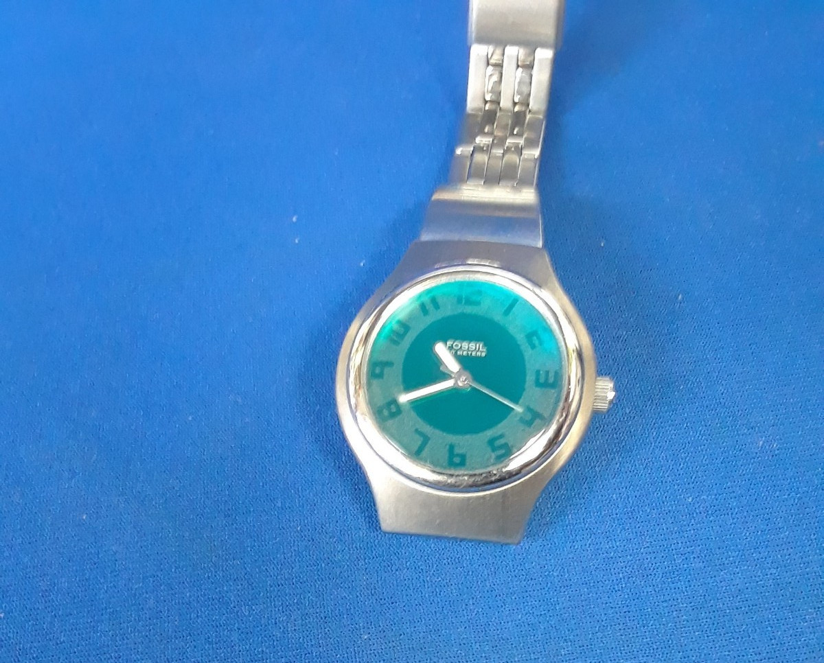 Fossil Kaleido Watch Women JR-9760 Silver Tone Purple Dial Round 7.5inch 23mm