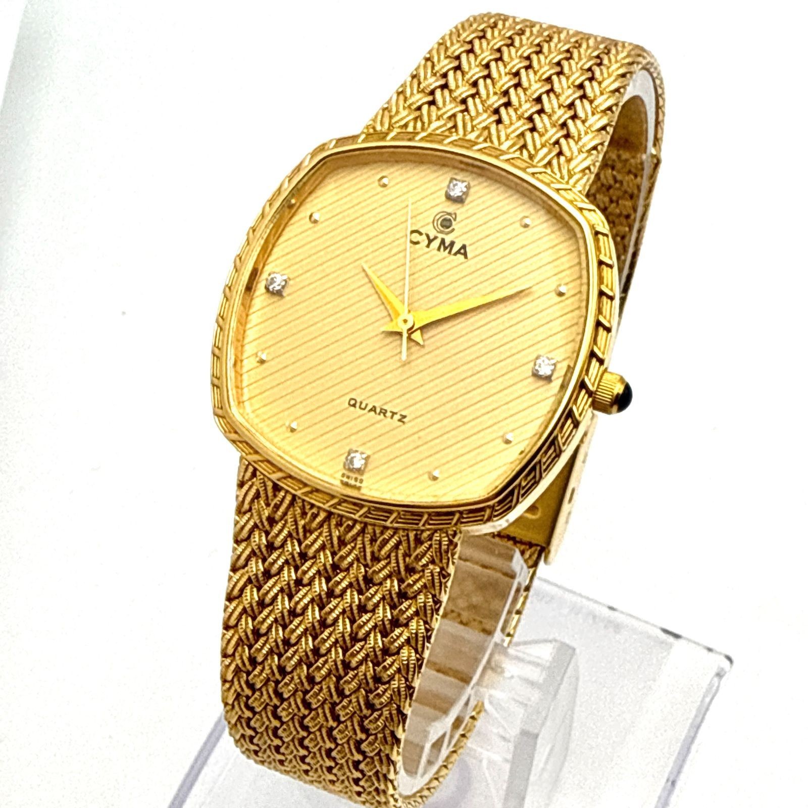 A136 CYMA 604SP 4P diamond index men’s dress watch Engraved case back