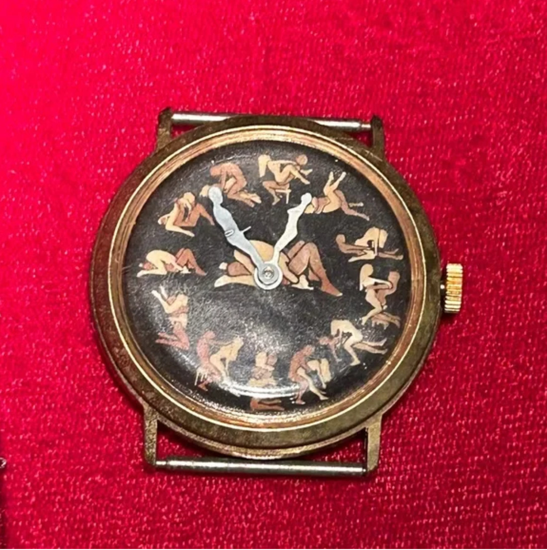Vintage erotica watch Stainless steal back needs to be fixed Damaged as shown