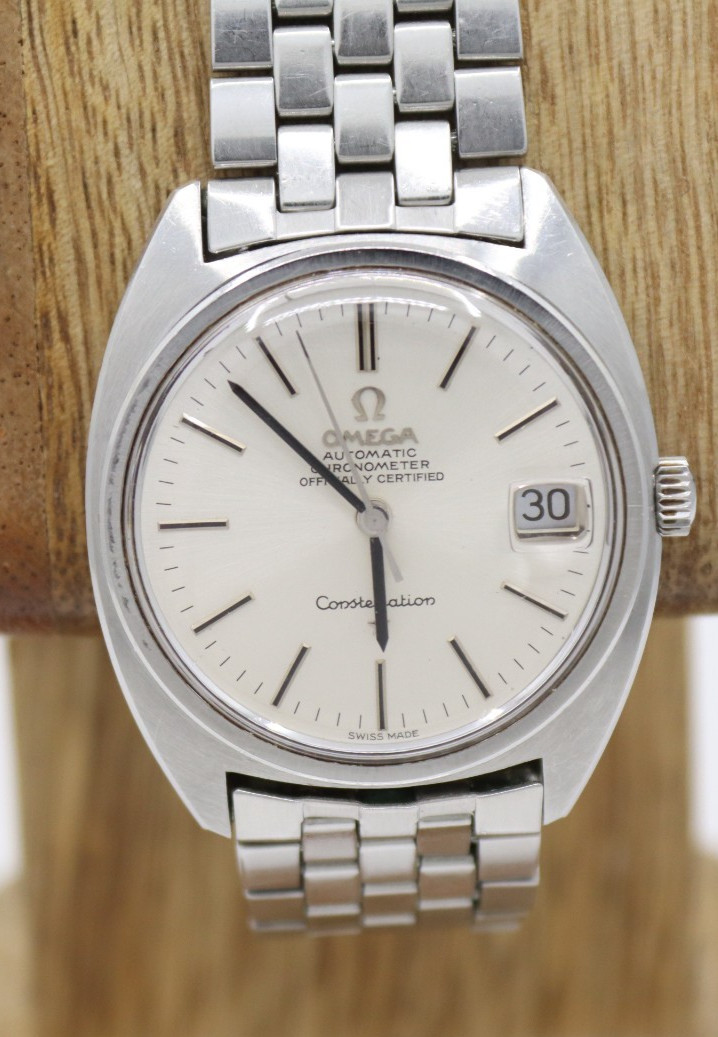 Omega Constellation 168.017 Linen Dial Stainless Steel Watch