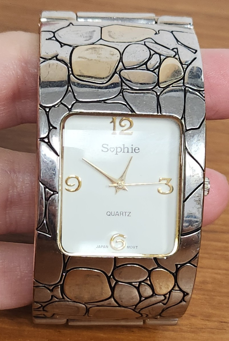 Silvertone SOPHIE Cuff Bangle Style Women’s Watch