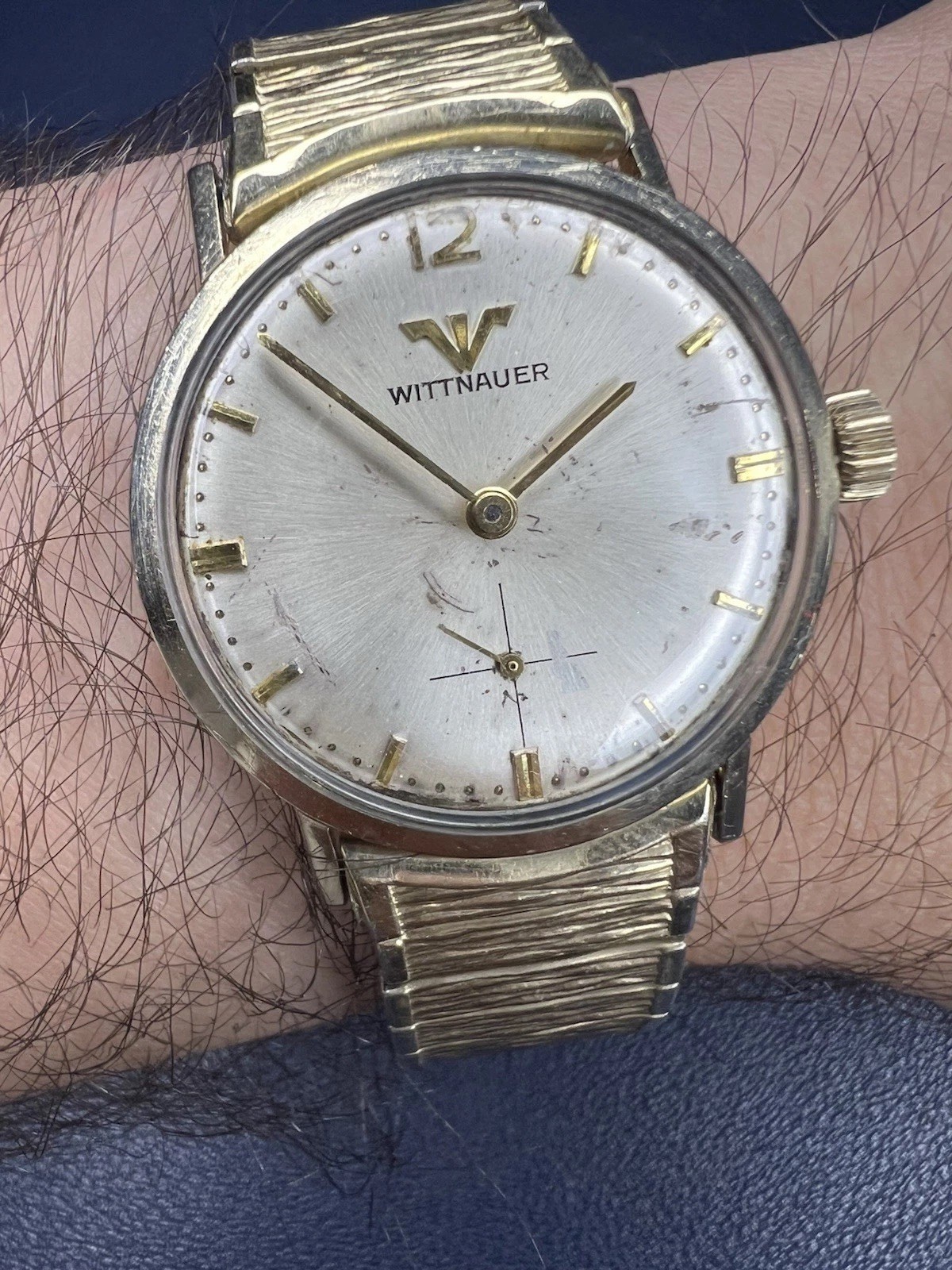 Wittnauer/Lingines Men’s Dress Watch Mechanical 10k Gold RGP Vintage 1950s