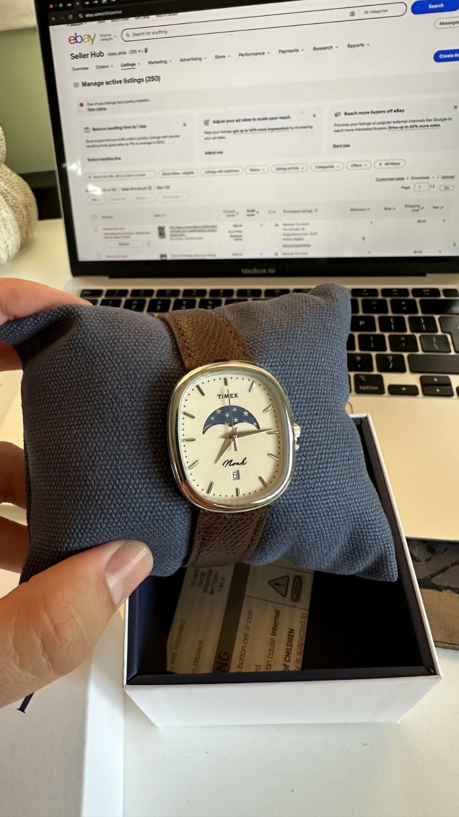 Noah X Timex Oval Moon Phase Watch Brown/Silver | Limited Edition| Brand New