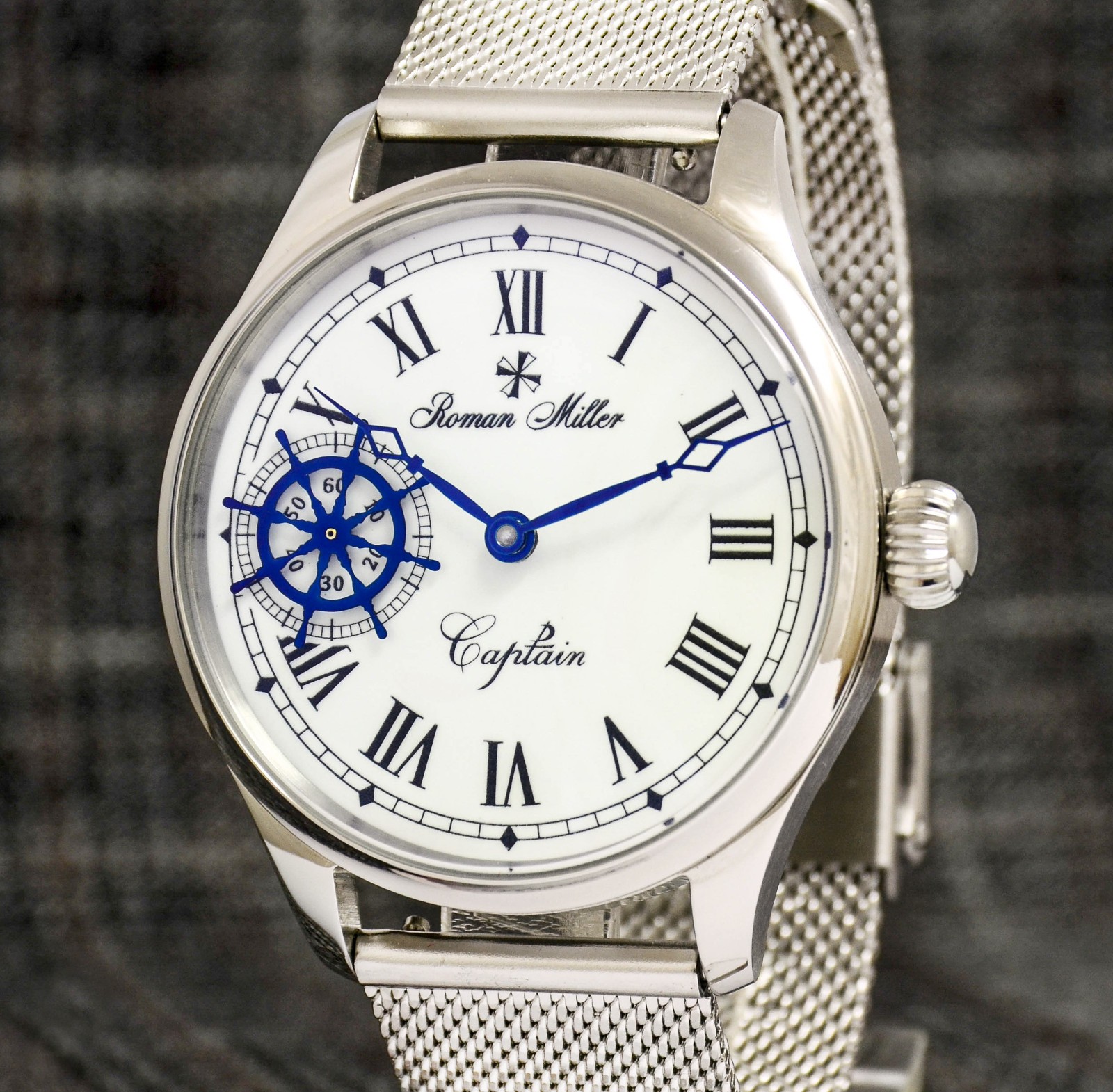 Rare Watch for Man Mechanical Unique watch Captain Rotating Ships Wheel R.Miller
