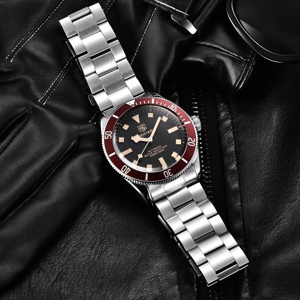 40MM BENYAR Automatic Men’s Watch 100M Waterproof Stainless Steel Luminous NEW