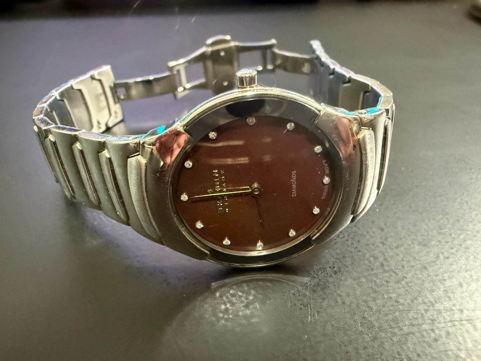 Women’s Skagen Denmark Diamond Watch, Swiss Movement, Sapphire Crystal