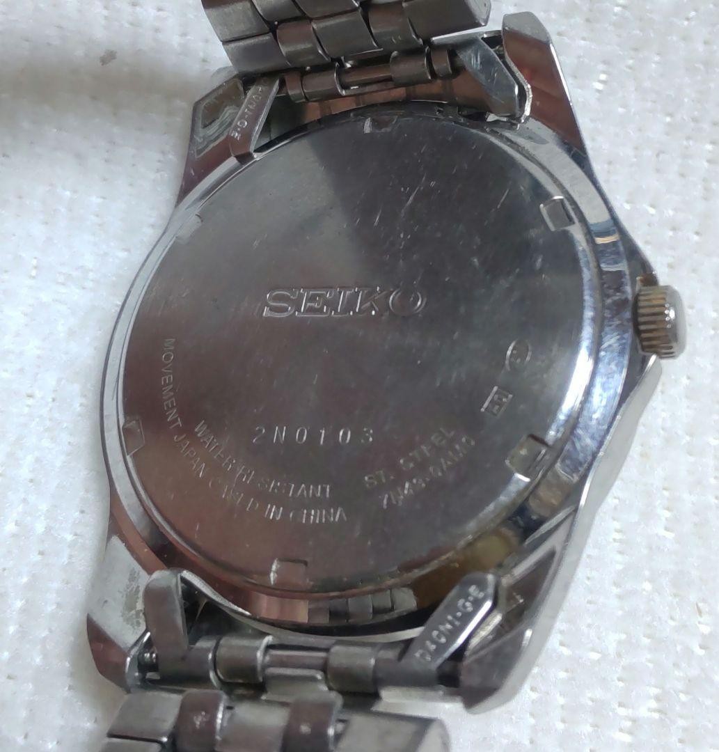Seiko Quartz Mens Wristwatch 7N43-0AM0 Silver 34mm wrist 18cm/7.1in