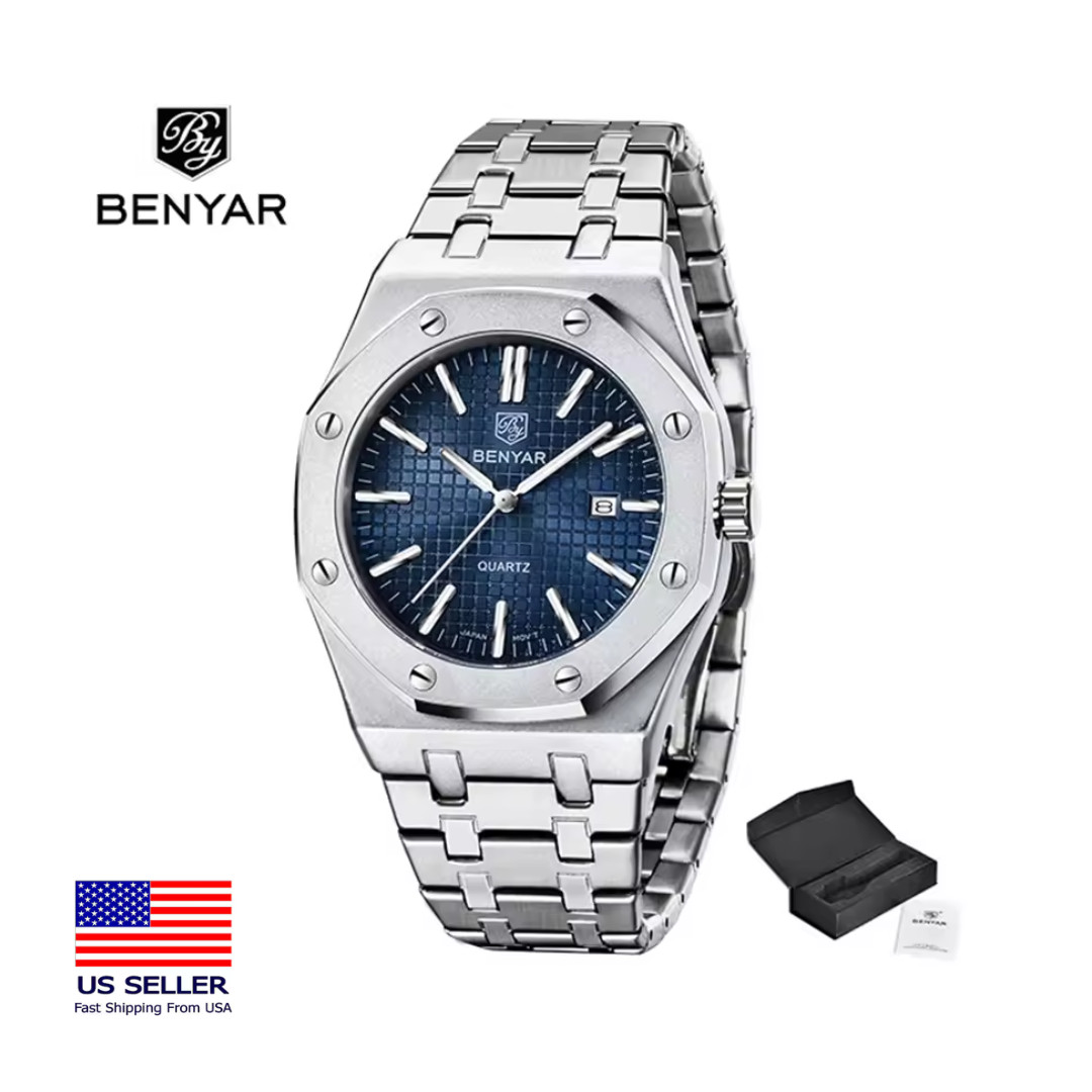 BENYAR BY-5156M Men Quartz Watches 42mm Blue