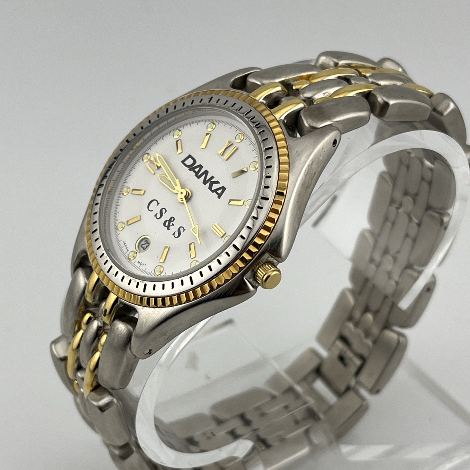 Danka Watch Men 37mm Case Two Tone 8.25″ Band- New Battery