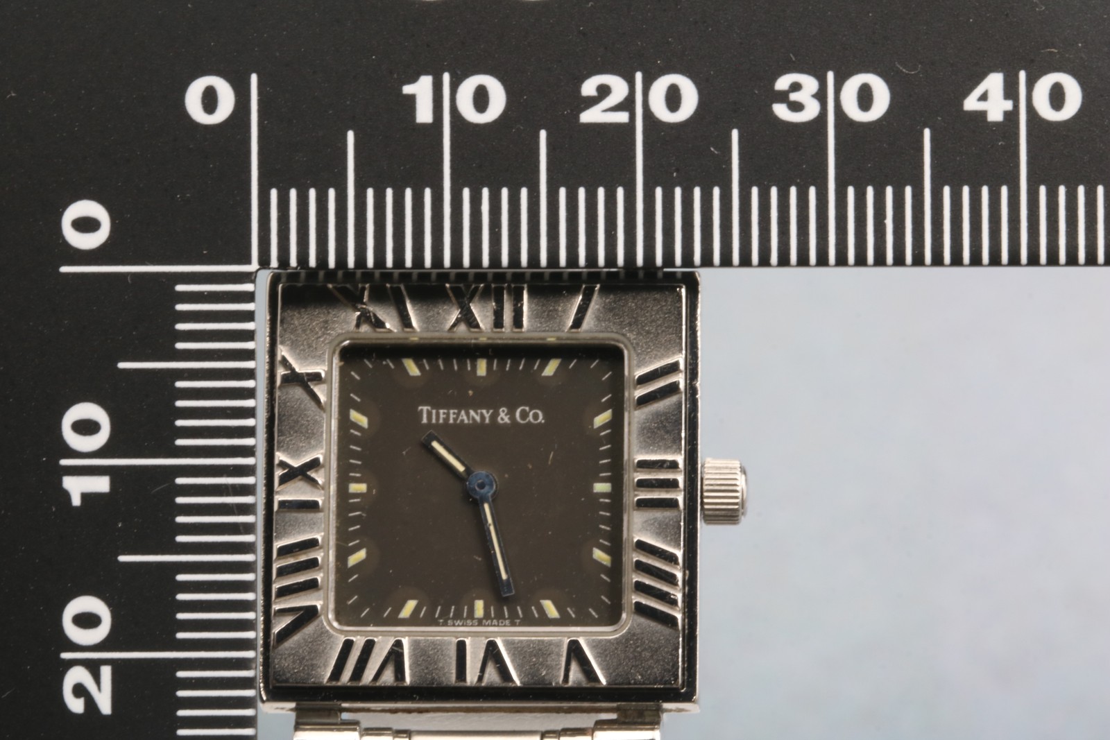 [Exc+5] Tiffany & Co. Atlas Gent Square black Dial Quartz Ladies Watch JAPAN
