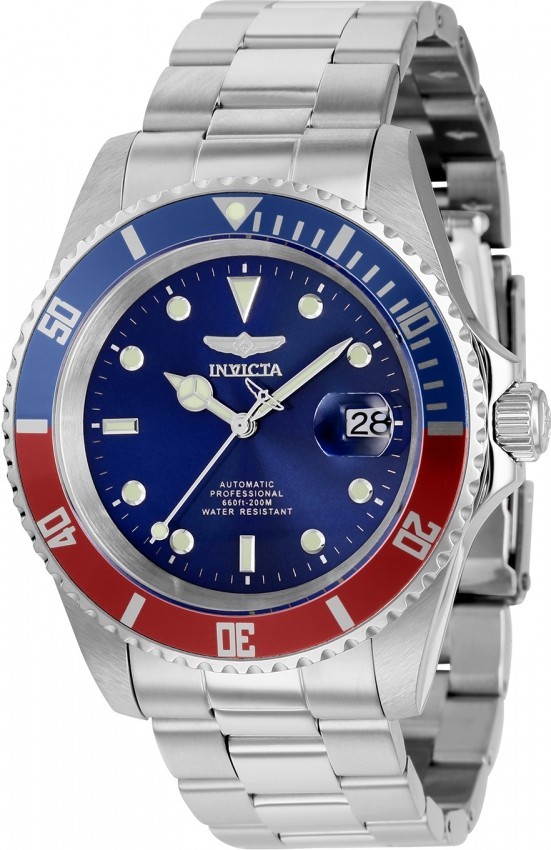 Invicta Pro Diver Men’s Automatic 43mm Watch Stainless/Pepsi Bezel 5053OBXL NIB