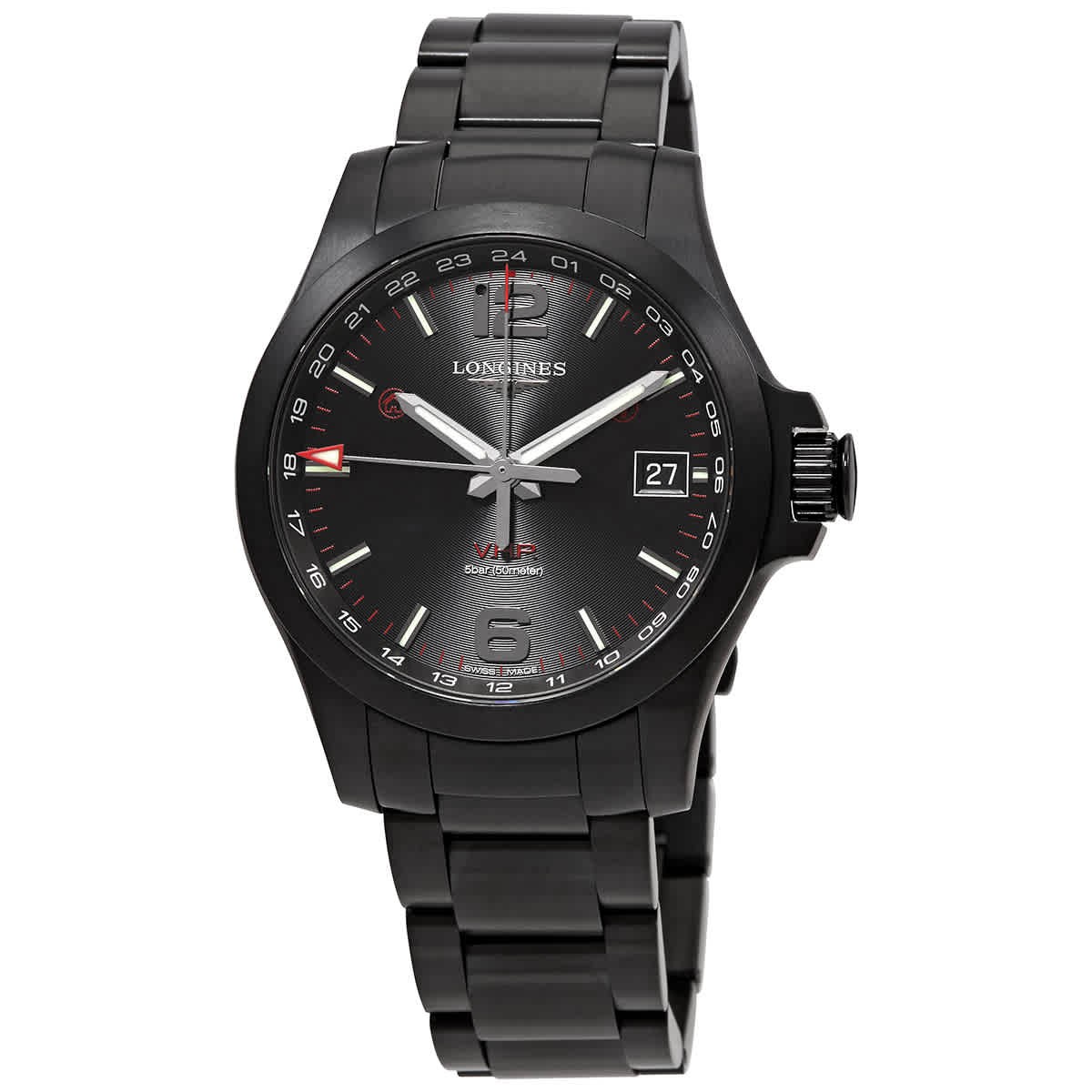 Longines Conquest V.H.P. Quartz Black Dial Men’s Watch L37182566