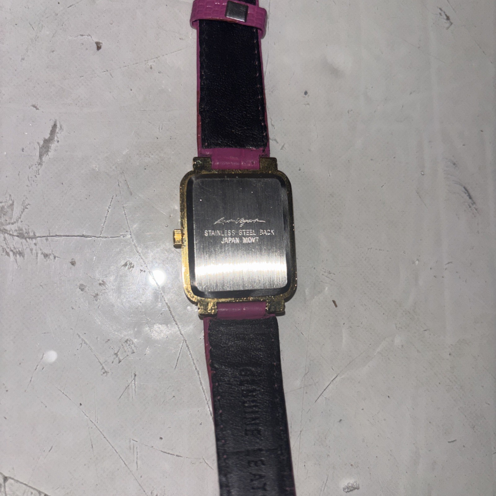 VTG Watch Queen Of Diamonds Quartz Leather Band Las Vegas New Battery Works