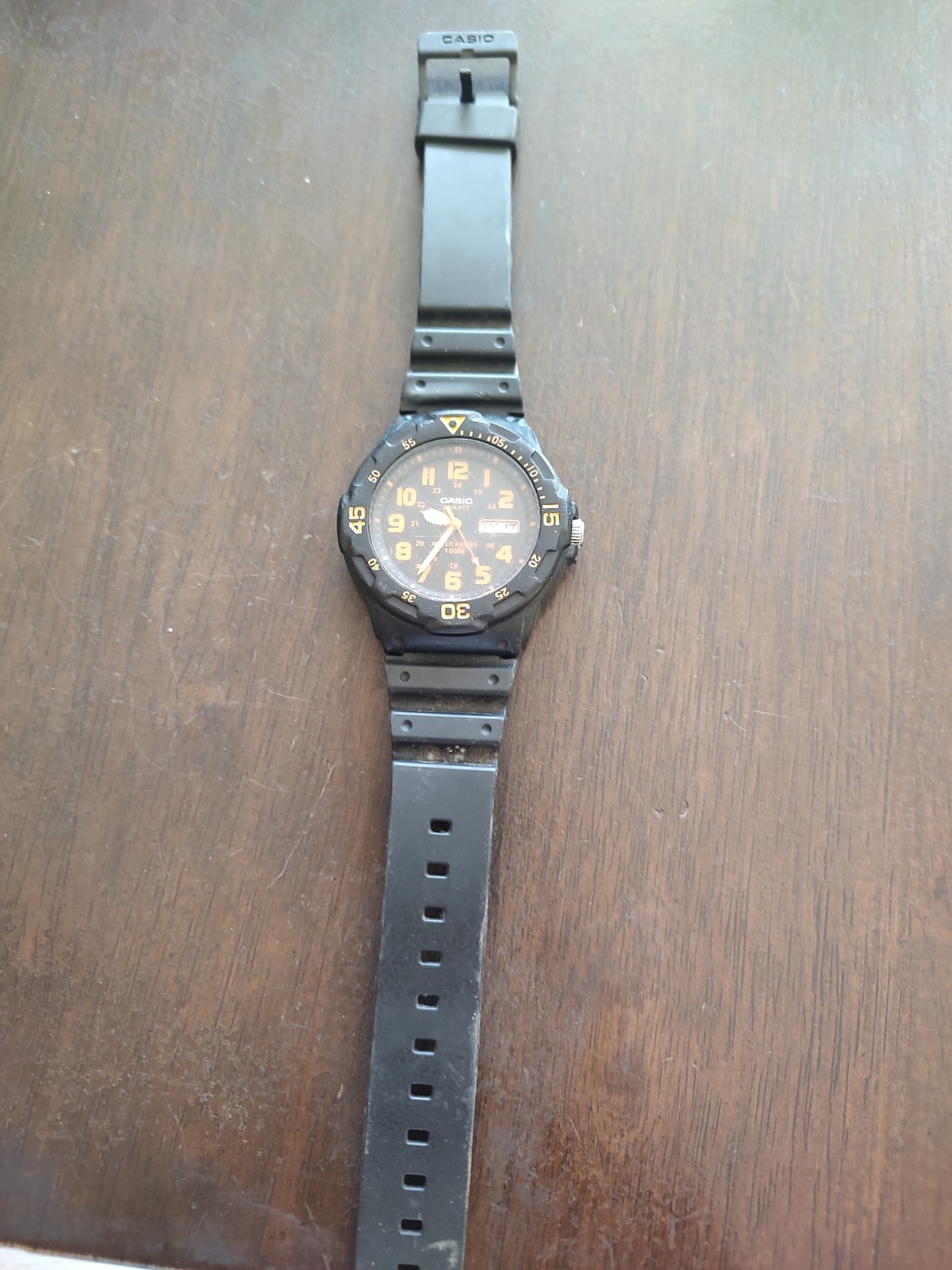 Vintage Casio Watch MRW-200H Original Collection Black & Orange Needs Battery