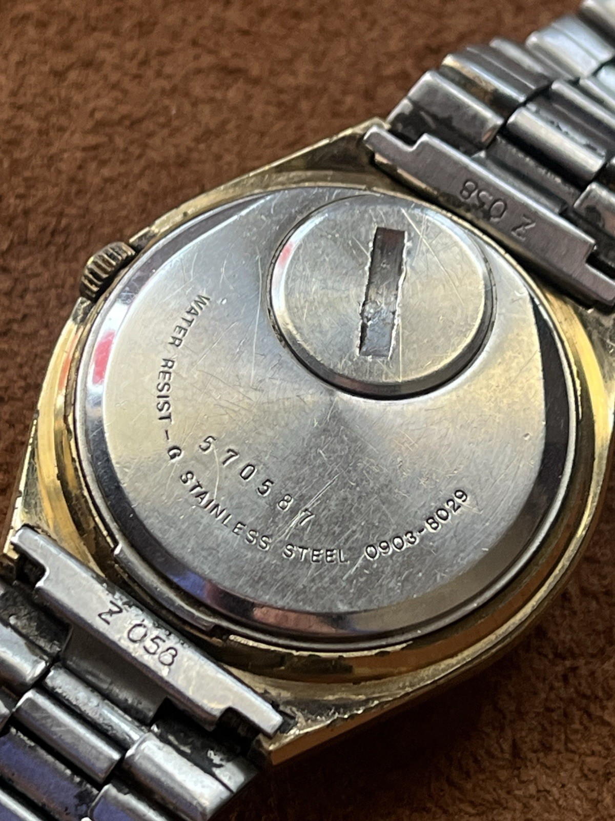 1975 Seiko 0903-8029 SQ 4004 Gold Tone Watch, New Battery + Extra Watch Head
