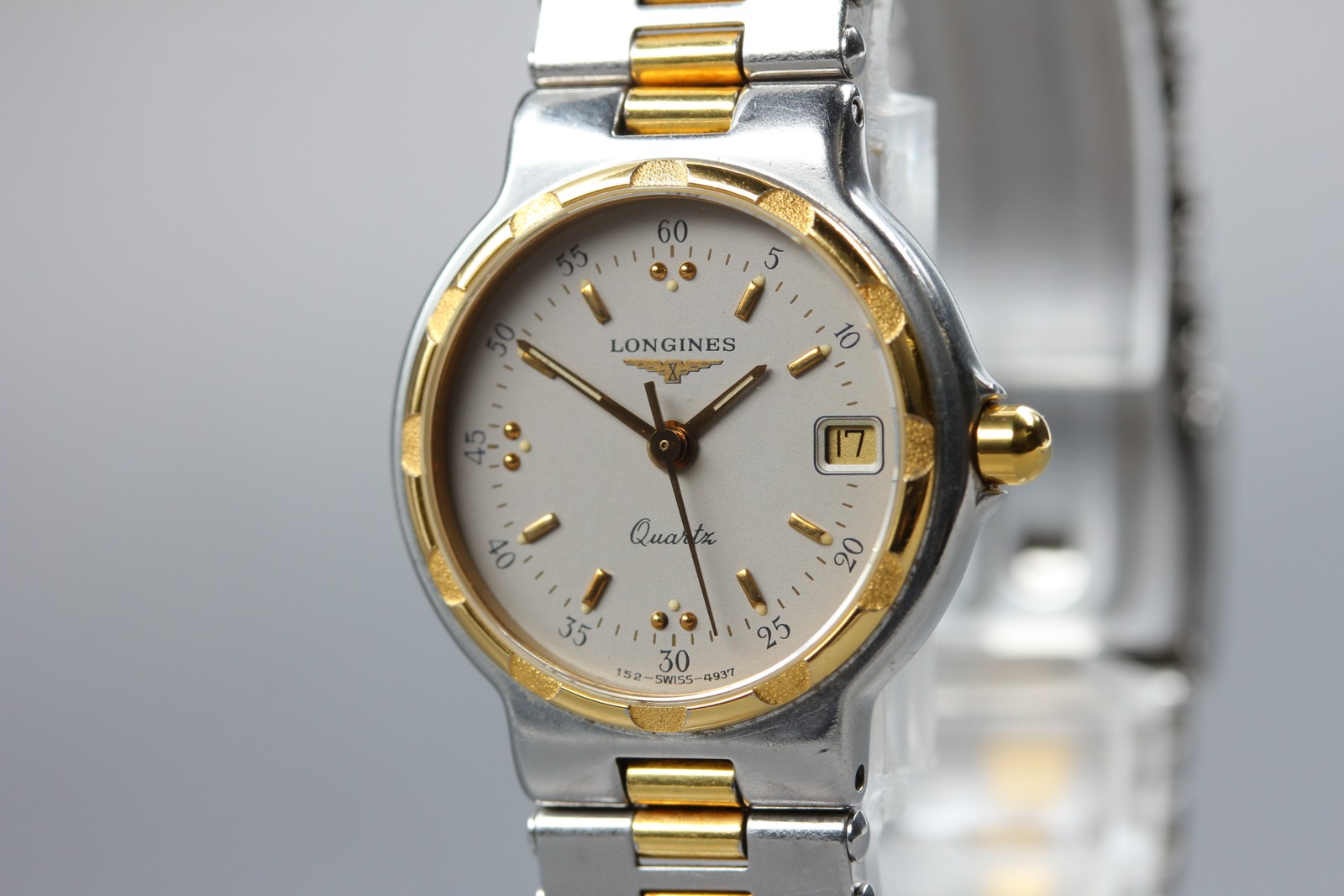 [Near MINT] Longines conquest 152-4937 24mm Gray Dial Date Quartz Women’s Watch